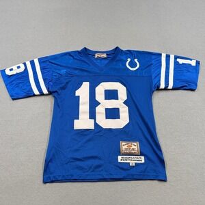 Jeff Hamilton Colts Football Jersey Mens M Blue Peyton Manning 18 Stitched Y2K